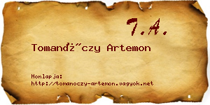 Tomanóczy Artemon névjegykártya